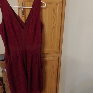 Lace Cranberry Dress w pockets
